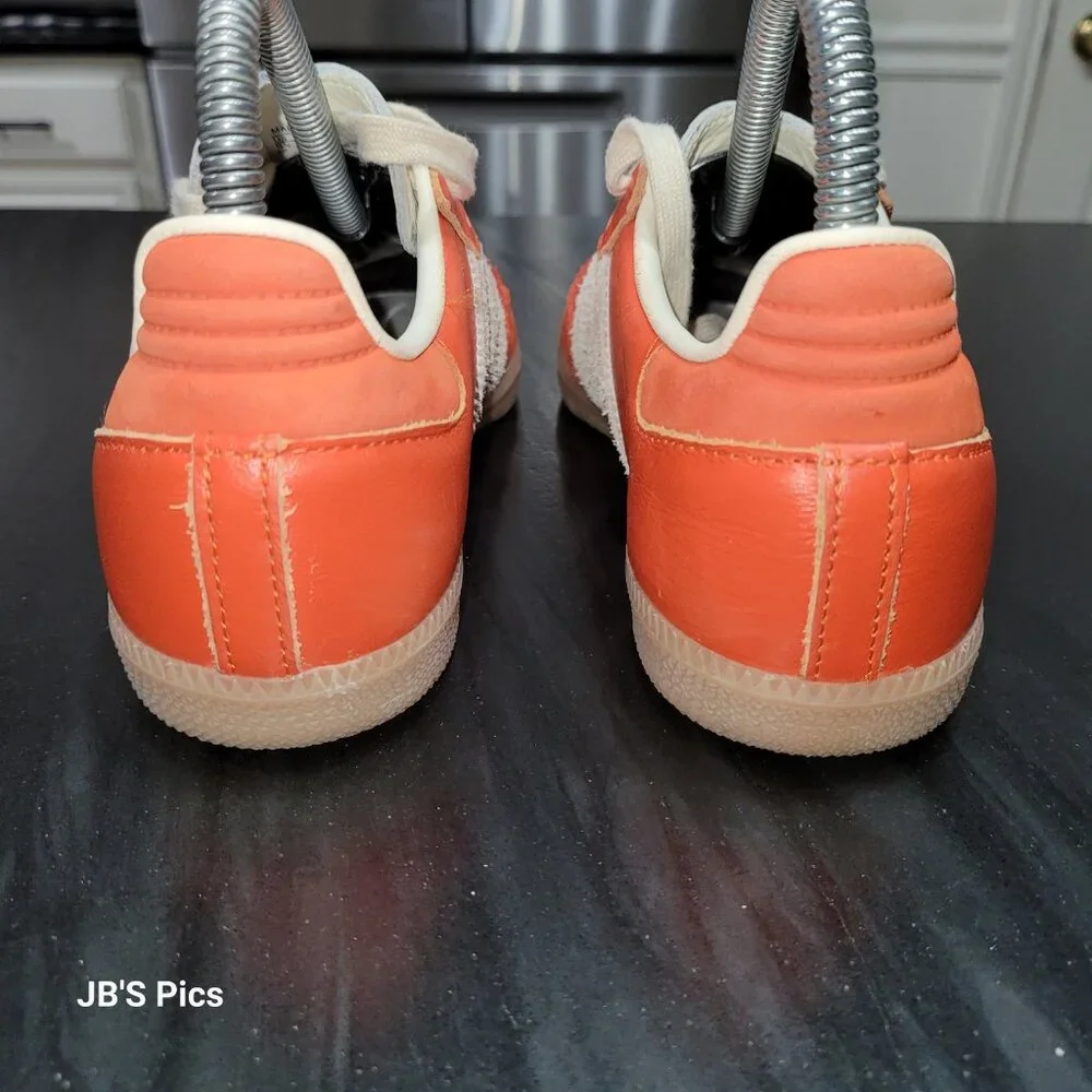 Adidas Samba OG Originals Women's Collegiate Orange & Cream White Gum Sneakers - Picture 6 of 16